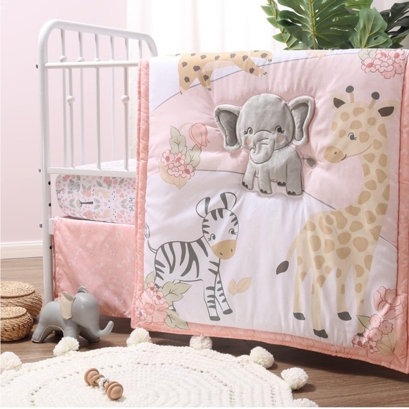 New Baby Girl Peanutshell Wildest Dreams Crib Bedding Set- 3 piece - NWT - Picture 5 of 5